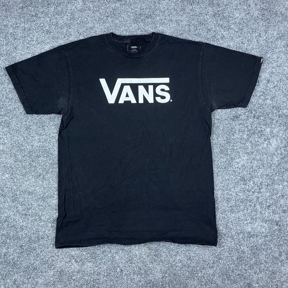 Vans T-Shirt Mens Medium Black Classic‎ Fit Logo Graphic Casual Skate Tee